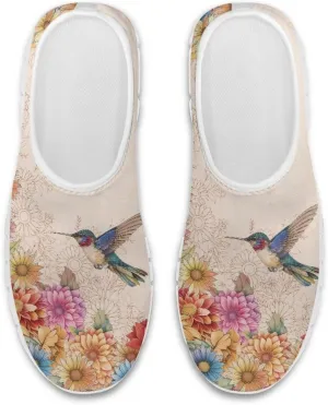 Jeiento Casual Shoes for Women Hummingbird Design Soft Shoes Slip-On Loafers Comfort Footwear