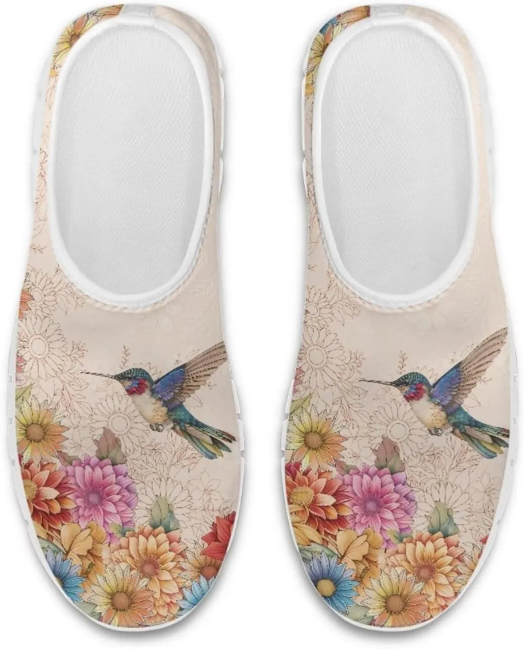 Jeiento Casual Shoes for Women Hummingbird Design Soft Shoes Slip-On Loafers Comfort Footwear