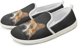 Jeiento Cute Dog Casual Shoes for Women Slip-On Loafers Flats Mesh Shoes