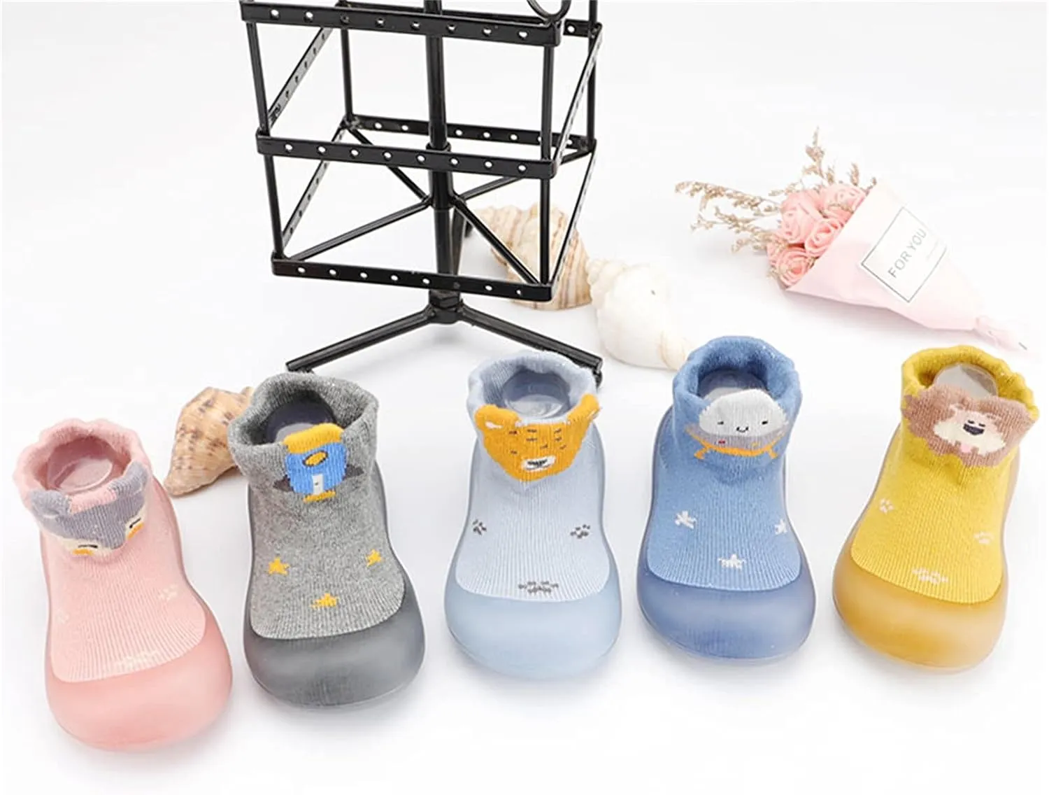 JINCAIHONG Babys Walking Shoes with Soft Sole Newborns Floor Socks Non Slip Slippers Rubber Shoes for Infant