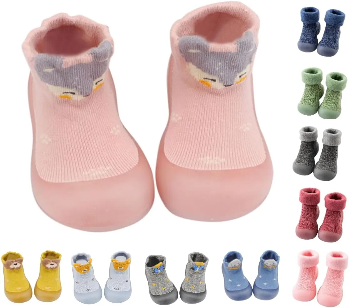 JINCAIHONG Babys Walking Shoes with Soft Sole Newborns Floor Socks Non Slip Slippers Rubber Shoes for Infant