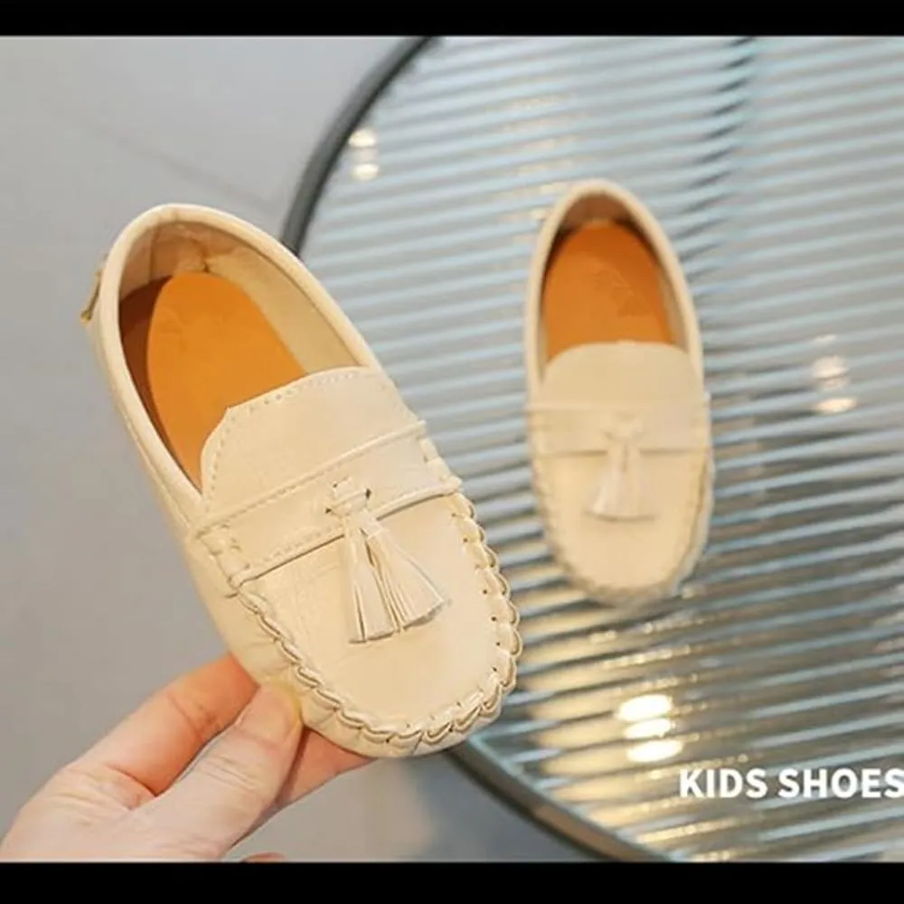 Kids Shoes Mokassin Boy's Girl's Loafers Baby Leather Boat Shoes Non Slip Flat Shoes Soft Shoes
