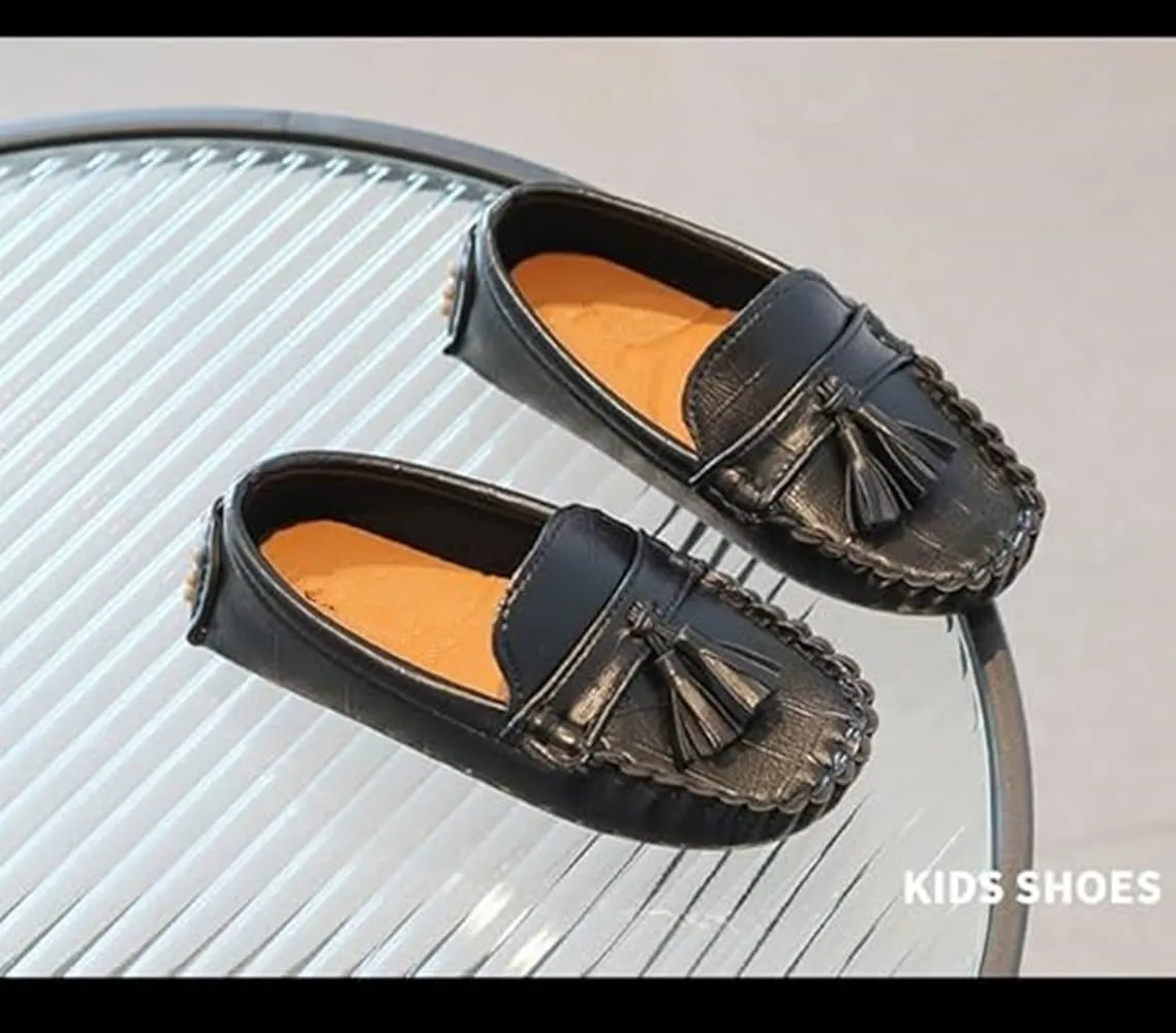 Kids Shoes Mokassin Boy's Girl's Loafers Baby Leather Boat Shoes Non Slip Flat Shoes Soft Shoes