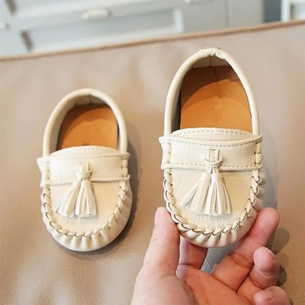 Kids Shoes Mokassin Boy's Girl's Loafers Baby Leather Boat Shoes Non Slip Flat Shoes Soft Shoes