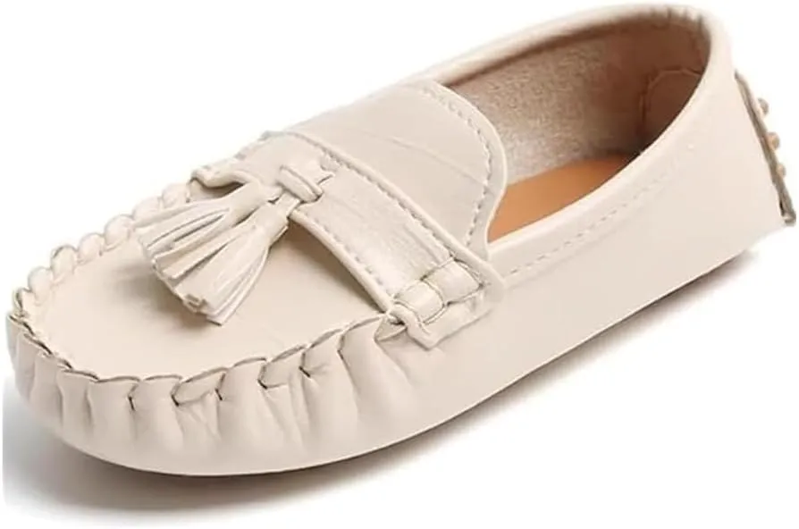 Kids Shoes Mokassin Boy's Girl's Loafers Baby Leather Boat Shoes Non Slip Flat Shoes Soft Shoes