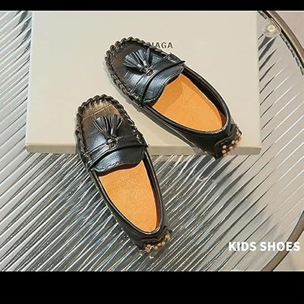 Kids Shoes Mokassin Boy's Girl's Loafers Baby Leather Boat Shoes Non Slip Flat Shoes Soft Shoes