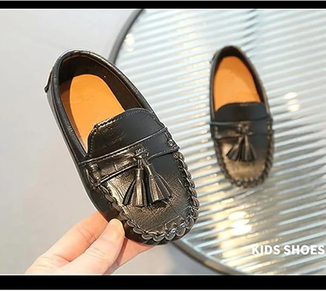 Kids Shoes Mokassin Boy's Girl's Loafers Baby Leather Boat Shoes Non Slip Flat Shoes Soft Shoes
