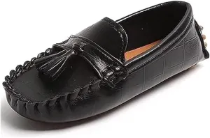 Kids Shoes Mokassin Boy's Girl's Loafers Baby Leather Boat Shoes Non Slip Flat Shoes Soft Shoes
