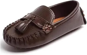 Kids Shoes Mokassin Boy's Girl's Loafers Baby Leather Boat Shoes Non Slip Flat Shoes Soft Shoes