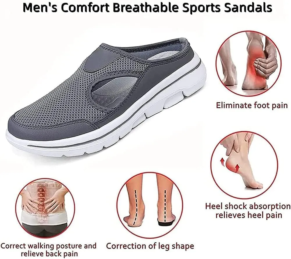 Meaboots Sandals,Meaboots Men's Comfort Breathable Support Sports Sandals Arch Support Sandals Casual Hollow-Out Orthopedic Mesh Sandals Non Slip Thick Couple Beach Sandals