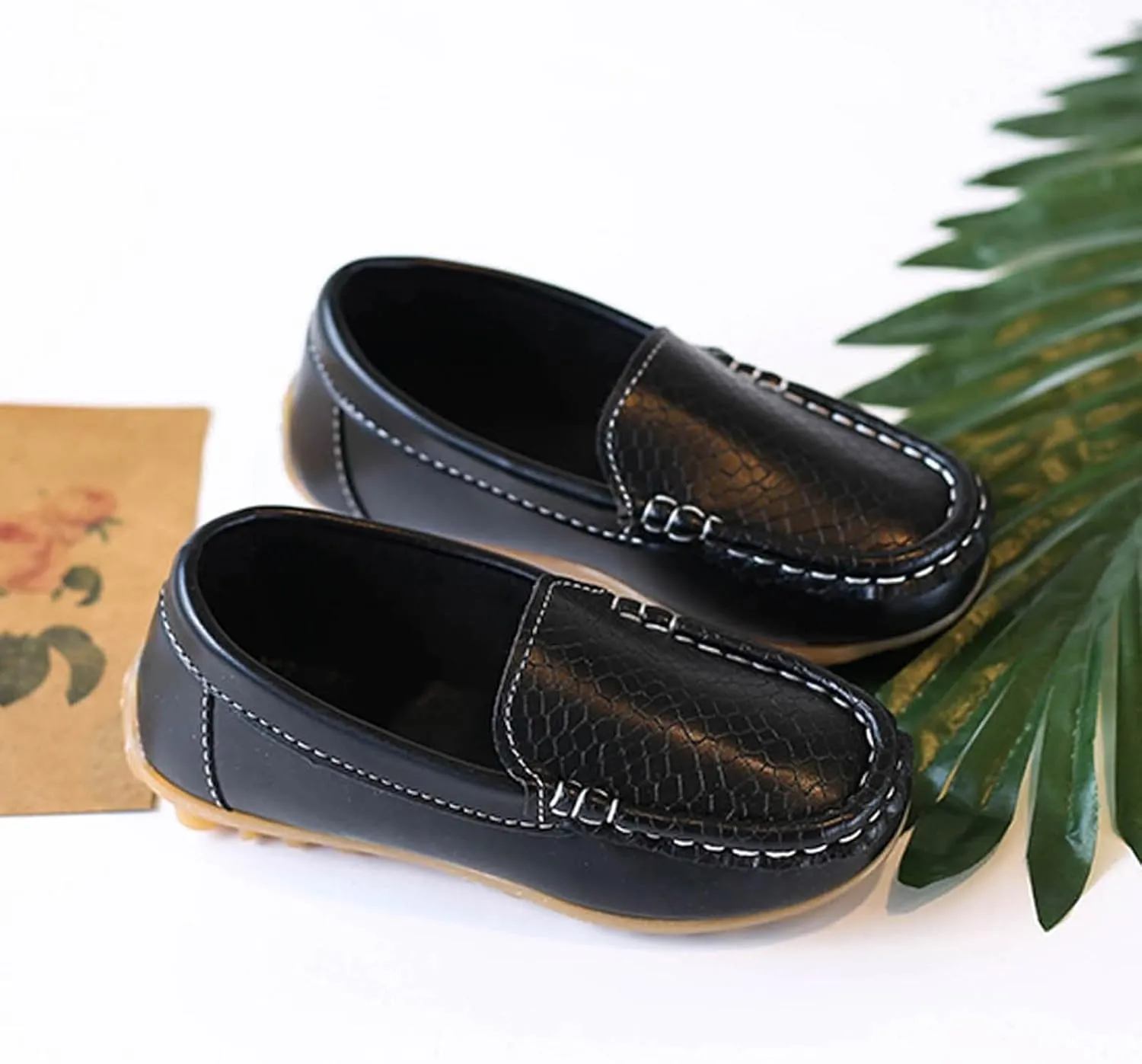 Men's Casual Dress Sneakers Toddler Little Kid Boys Girls Soft Slip On Loafers Dress Flat Shoes Boat Shoes Casual