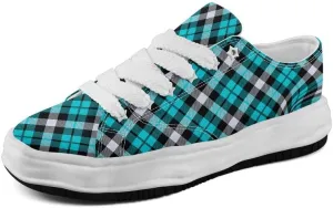 Men's Classic Plaid Canvas Sneakers Comfortable Casual Rubber Shoes Breathable Durable Fashion Trainers for Women
