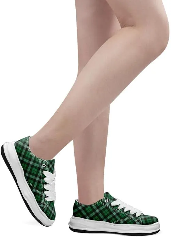 Men's Classic Plaid Canvas Sneakers Comfortable Casual Rubber Shoes Breathable Durable Fashion Trainers for Women