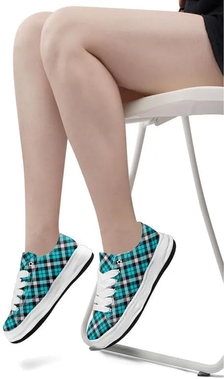 Men's Classic Plaid Canvas Sneakers Comfortable Casual Rubber Shoes Breathable Durable Fashion Trainers for Women