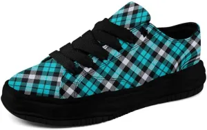Men's Classic Plaid Canvas Sneakers Comfortable Casual Rubber Shoes Breathable Durable Fashion Trainers for Women