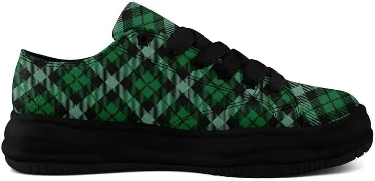 Men's Classic Plaid Canvas Sneakers Comfortable Casual Rubber Shoes Breathable Durable Fashion Trainers for Women
