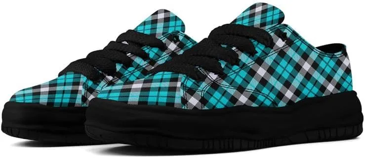 Men's Classic Plaid Canvas Sneakers Comfortable Casual Rubber Shoes Breathable Durable Fashion Trainers for Women