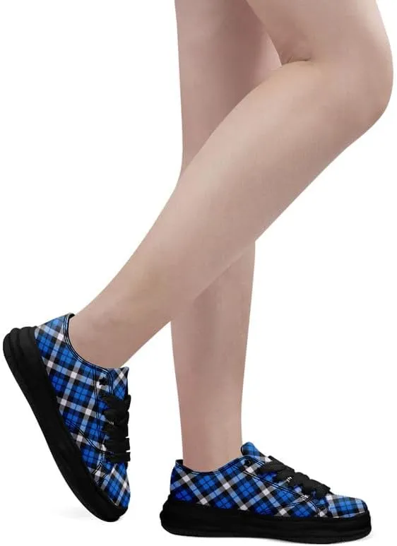 Men's Classic Plaid Canvas Sneakers Comfortable Casual Rubber Shoes Breathable Durable Fashion Trainers for Women