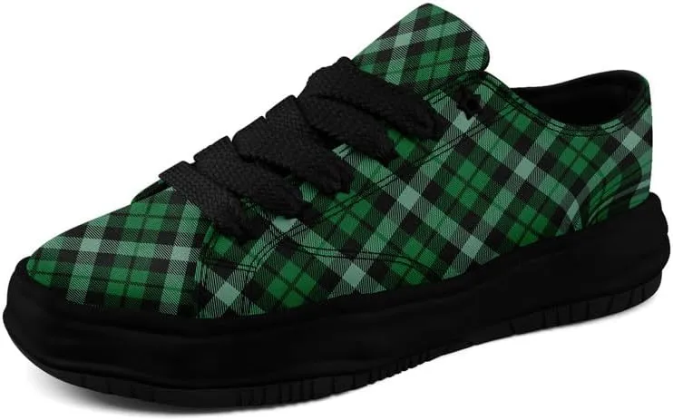 Men's Classic Plaid Canvas Sneakers Comfortable Casual Rubber Shoes Breathable Durable Fashion Trainers for Women