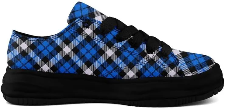 Men's Classic Plaid Canvas Sneakers Comfortable Casual Rubber Shoes Breathable Durable Fashion Trainers for Women