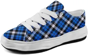 Men's Classic Plaid Canvas Sneakers Comfortable Casual Rubber Shoes Breathable Durable Fashion Trainers for Women