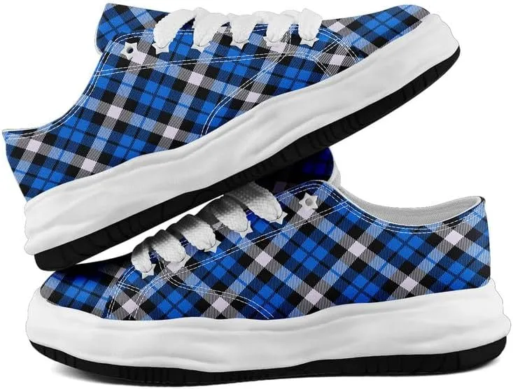 Men's Classic Plaid Canvas Sneakers Comfortable Casual Rubber Shoes Breathable Durable Fashion Trainers for Women