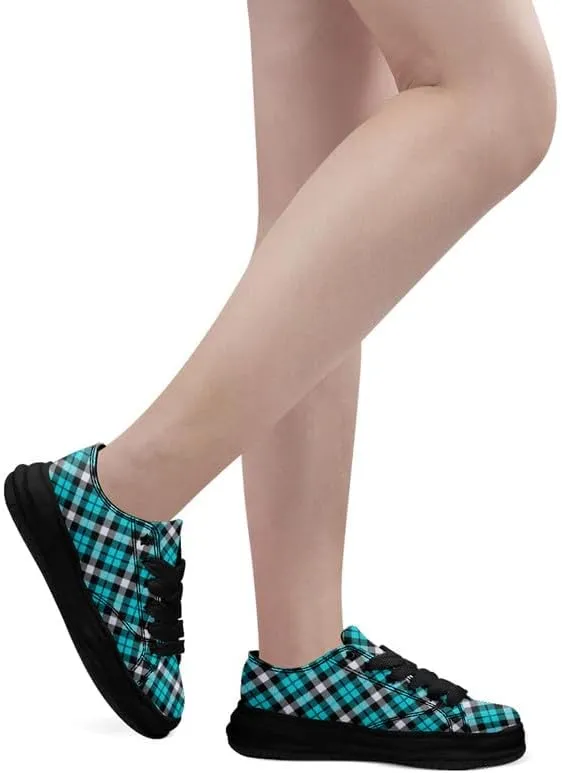 Men's Classic Plaid Canvas Sneakers Comfortable Casual Rubber Shoes Breathable Durable Fashion Trainers for Women
