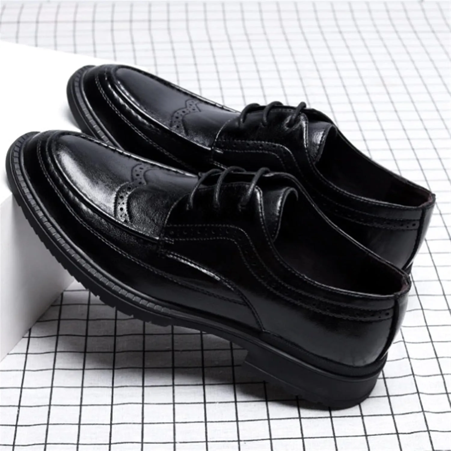Mens Dress Shoes Leather Shoes Men's Breathable Rubber Shoes Men's Flat Shoes(8.5)