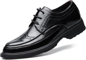 Mens Dress Shoes Leather Shoes Men's Breathable Rubber Shoes Men's Flat Shoes(8.5)