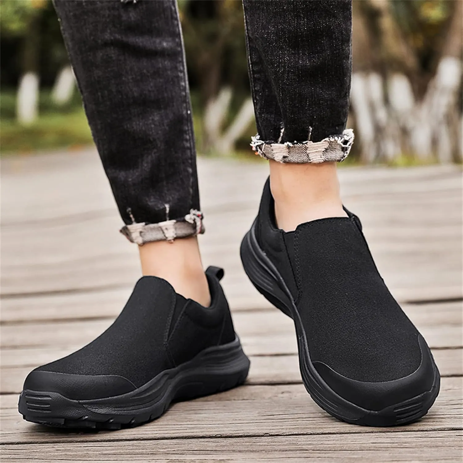 Men's Fashion Casual Canvas Shoes Breathable Anti-Slip Soft Sole Walking Shoes mesh Shoes
