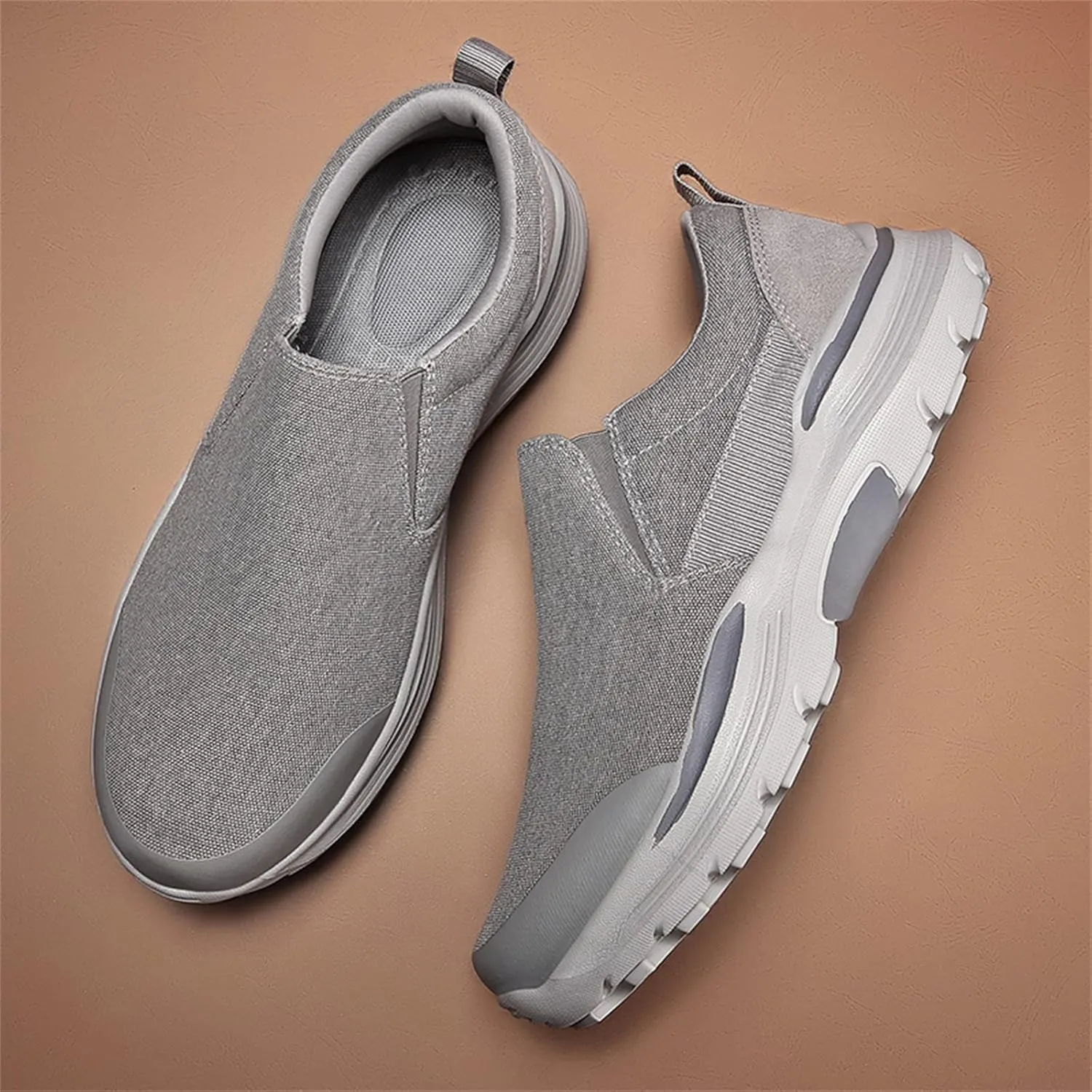 Men's Fashion Casual Canvas Shoes Breathable Anti-Slip Soft Sole Walking Shoes mesh Shoes