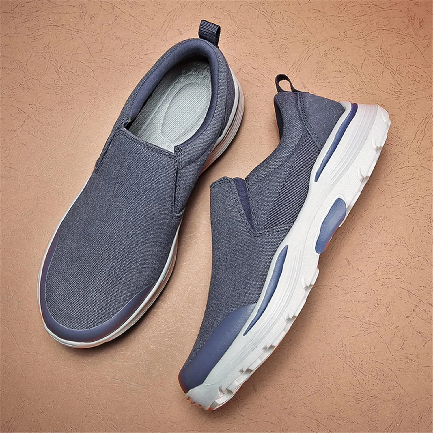 Men's Fashion Casual Canvas Shoes Breathable Anti-Slip Soft Sole Walking Shoes mesh Shoes