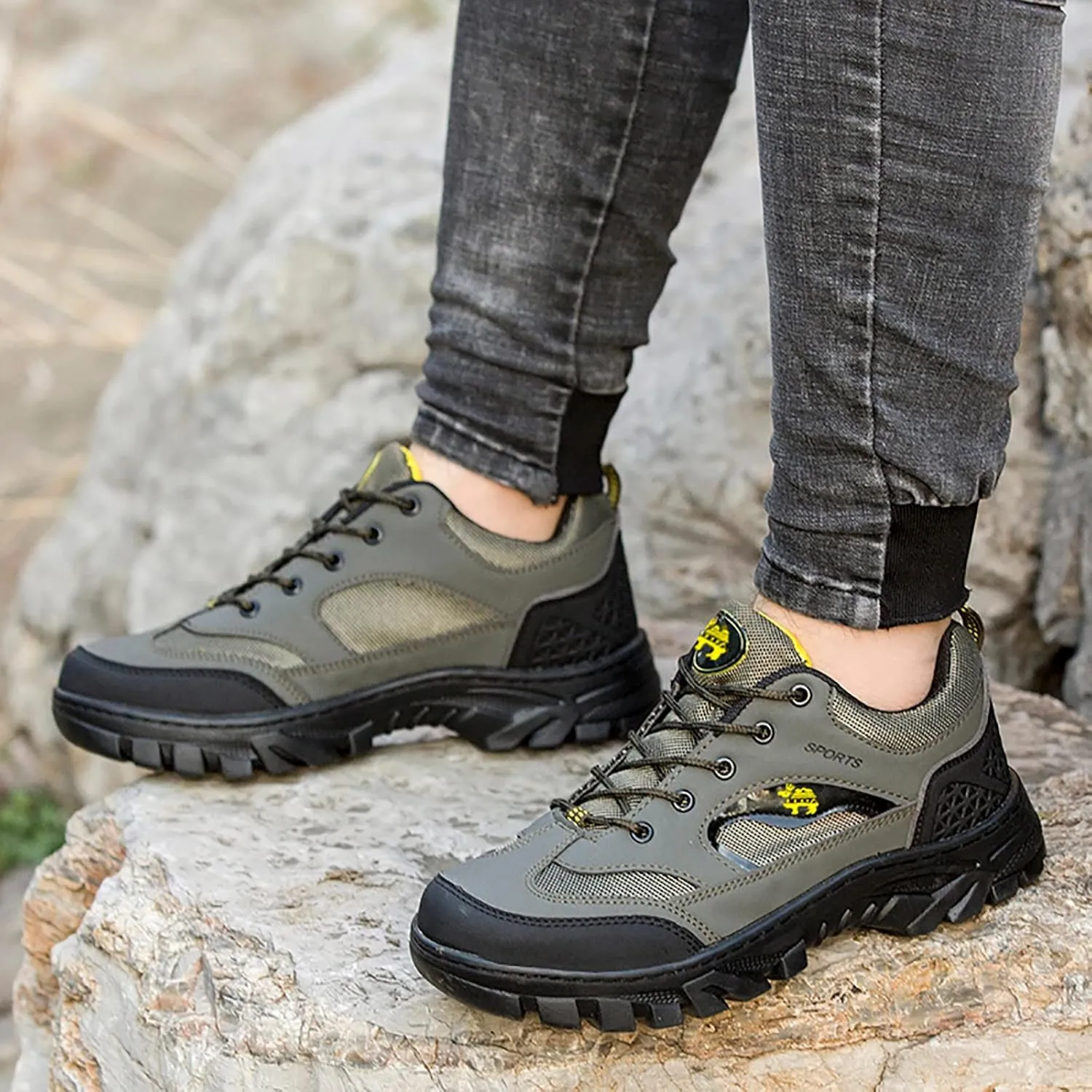 Mens Slip On Walking Shoes for Men Fashion Casual Shoes Loafers Breathable Hiking