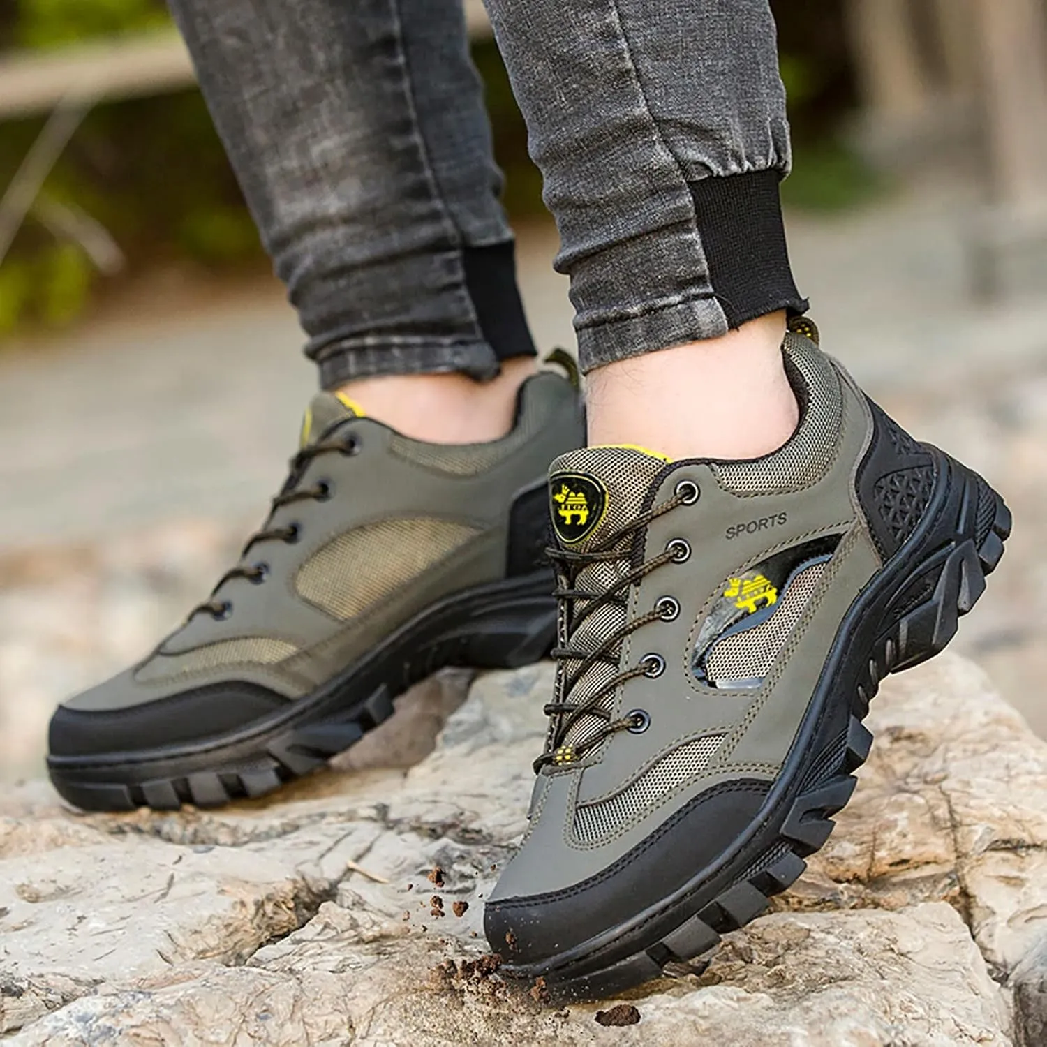 Mens Slip On Walking Shoes for Men Fashion Casual Shoes Loafers Breathable Hiking