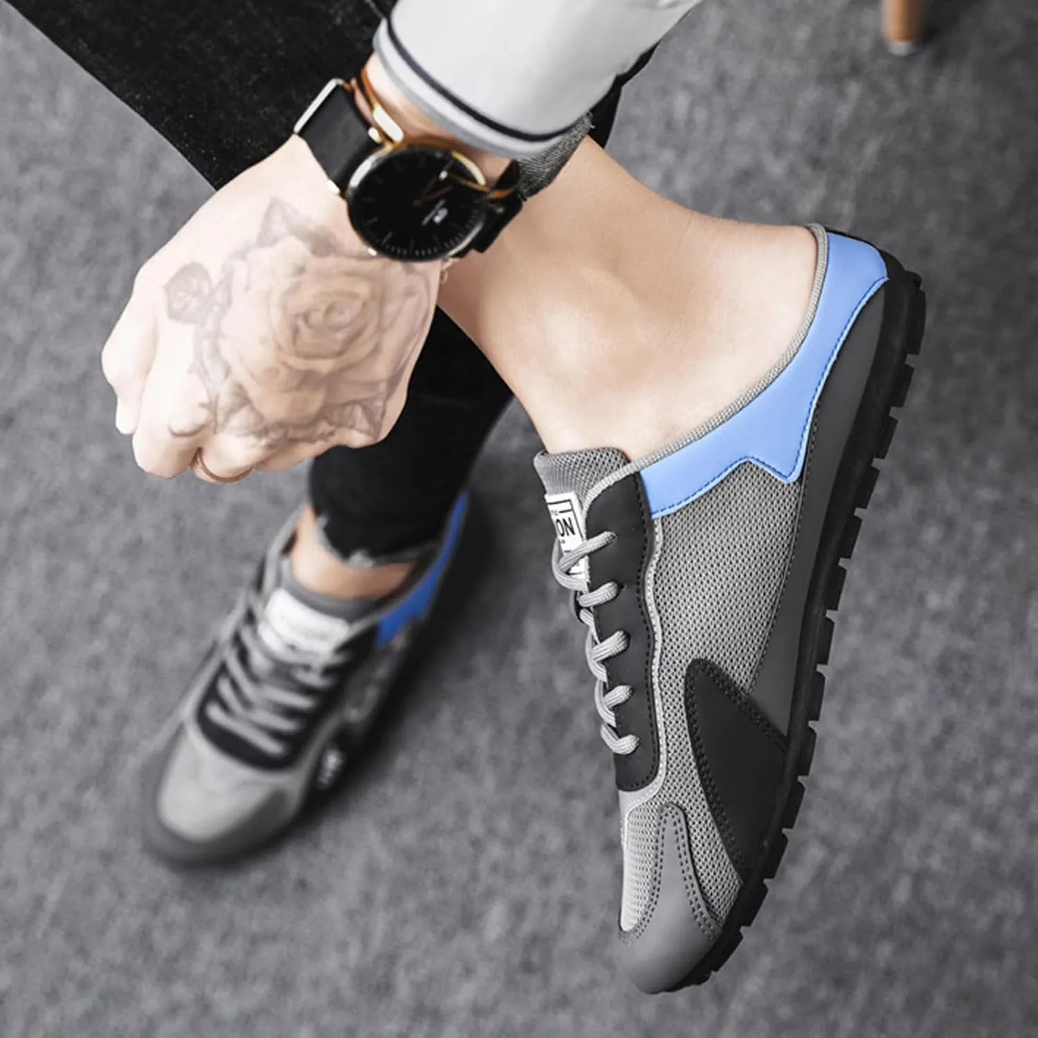 Men's Sneakers New Men's Shoes Trend Versatile Casual Shoes Lazy Man Half Slipperboard Male