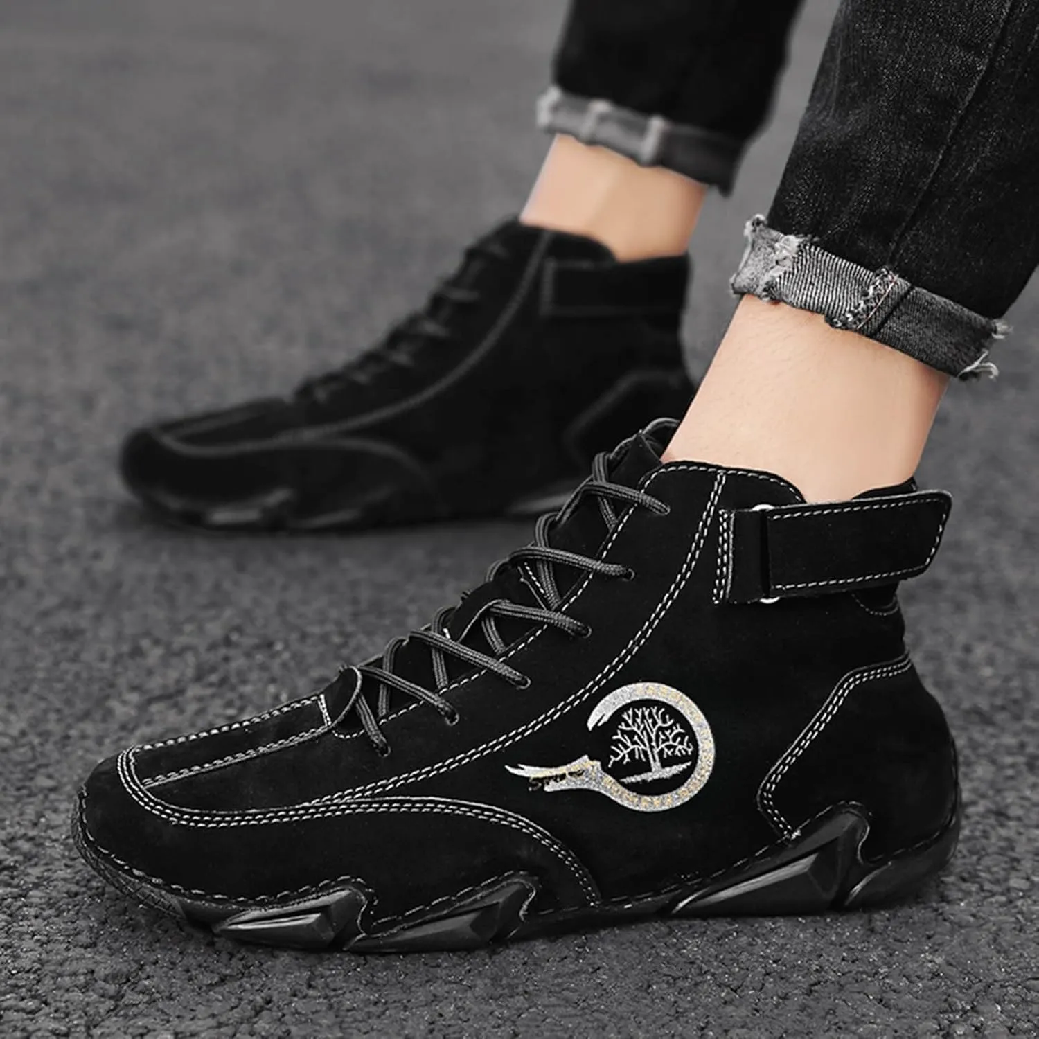 Men's Sneakers Winter Pull On Outwear Fashionable Classic Short Boots PU Breathable Cool Boots