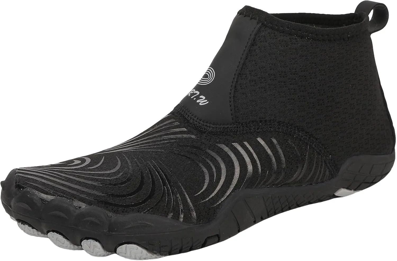 Men's Stretch Shoes Water Socks Beach Shoes Swim Surf Yoga Exercise Elastic Slip On Barefoot (Black, 45)