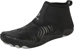 Men's Stretch Shoes Water Socks Beach Shoes Swim Surf Yoga Exercise Elastic Slip On Barefoot (Black, 45)