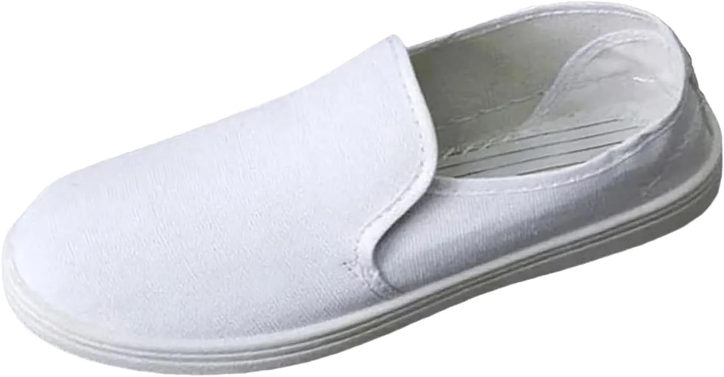 Men's Stylish Sneakers Slip On Canvas Shoes Fashion Denim Loafers Barefoot Shoes Lightweight Elderly Shoes