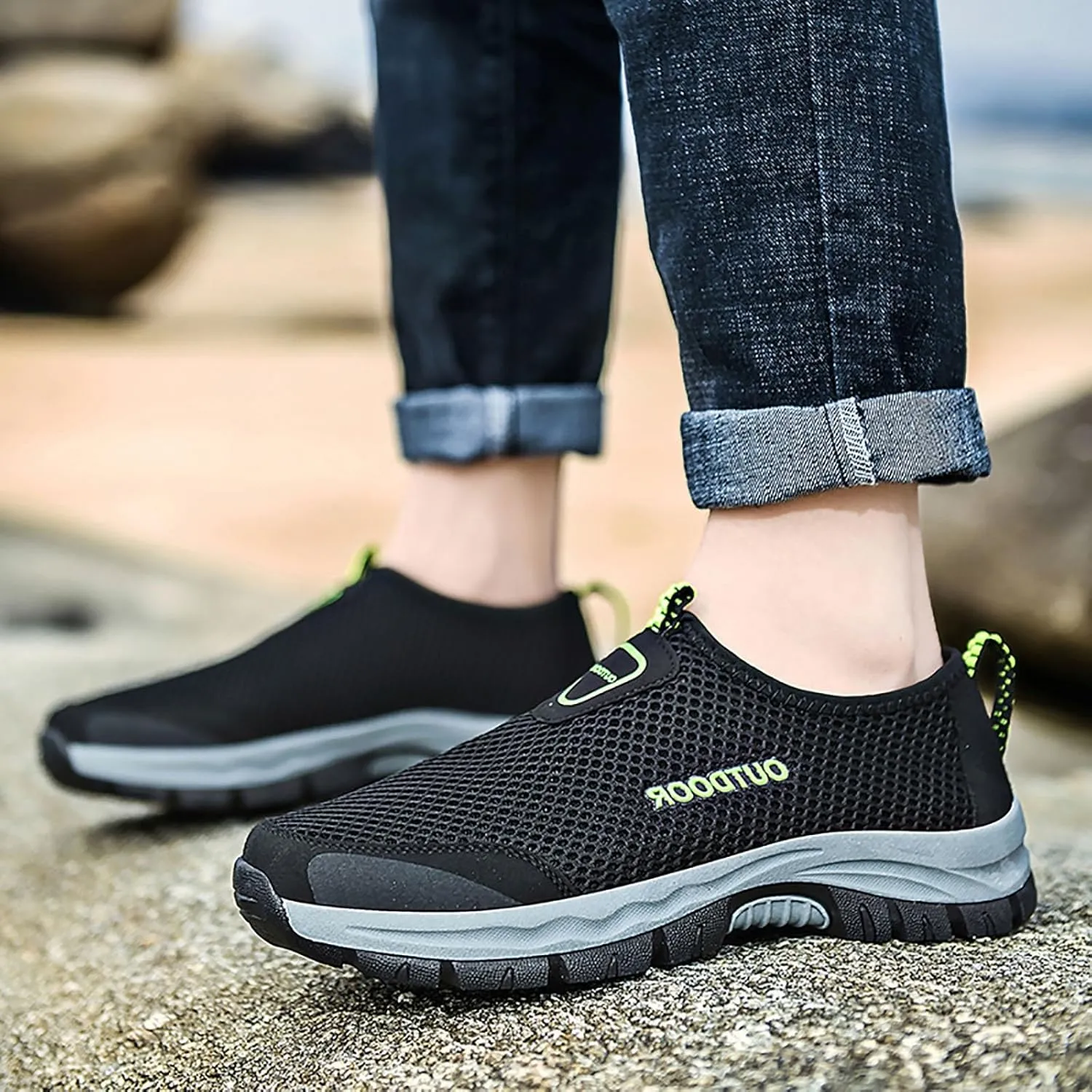 Mens Tennis Shoes Men Shoes Comfortable Soft Sole Breathable Casual Summer Mesh Hollow Breathable Casual