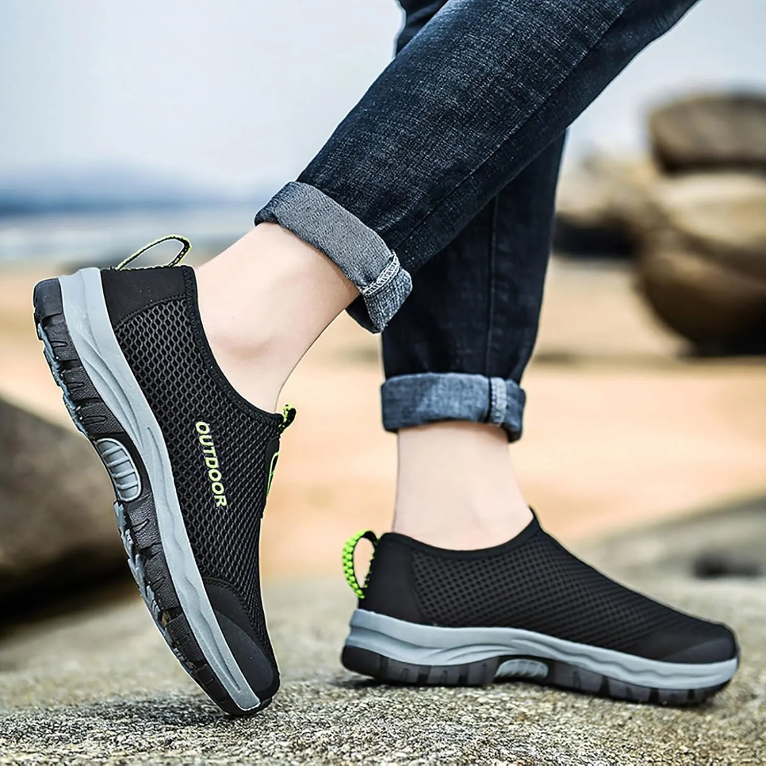 Mens Tennis Shoes Men Shoes Comfortable Soft Sole Breathable Casual Summer Mesh Hollow Breathable Casual