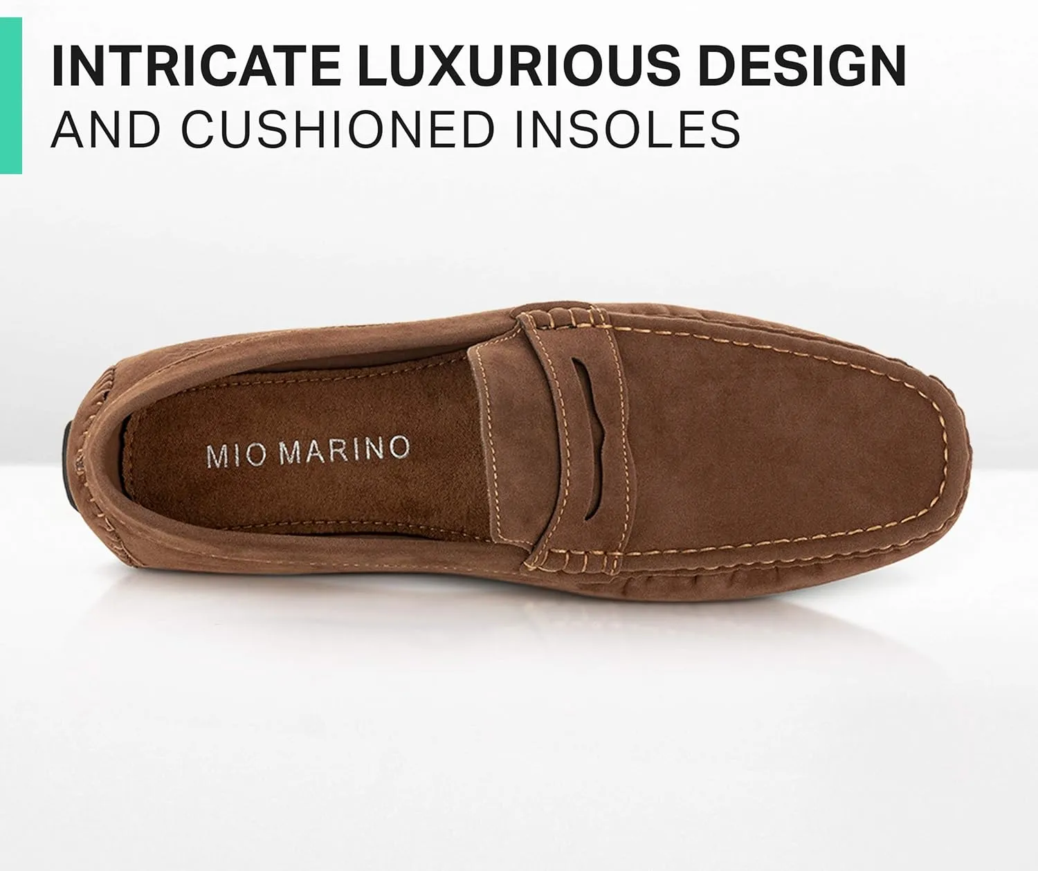 Mio Marino Mens Loafers and Slip On - Suede Casual Shoes for Men - Hand Stitched - Comfortable and Walking Friendly