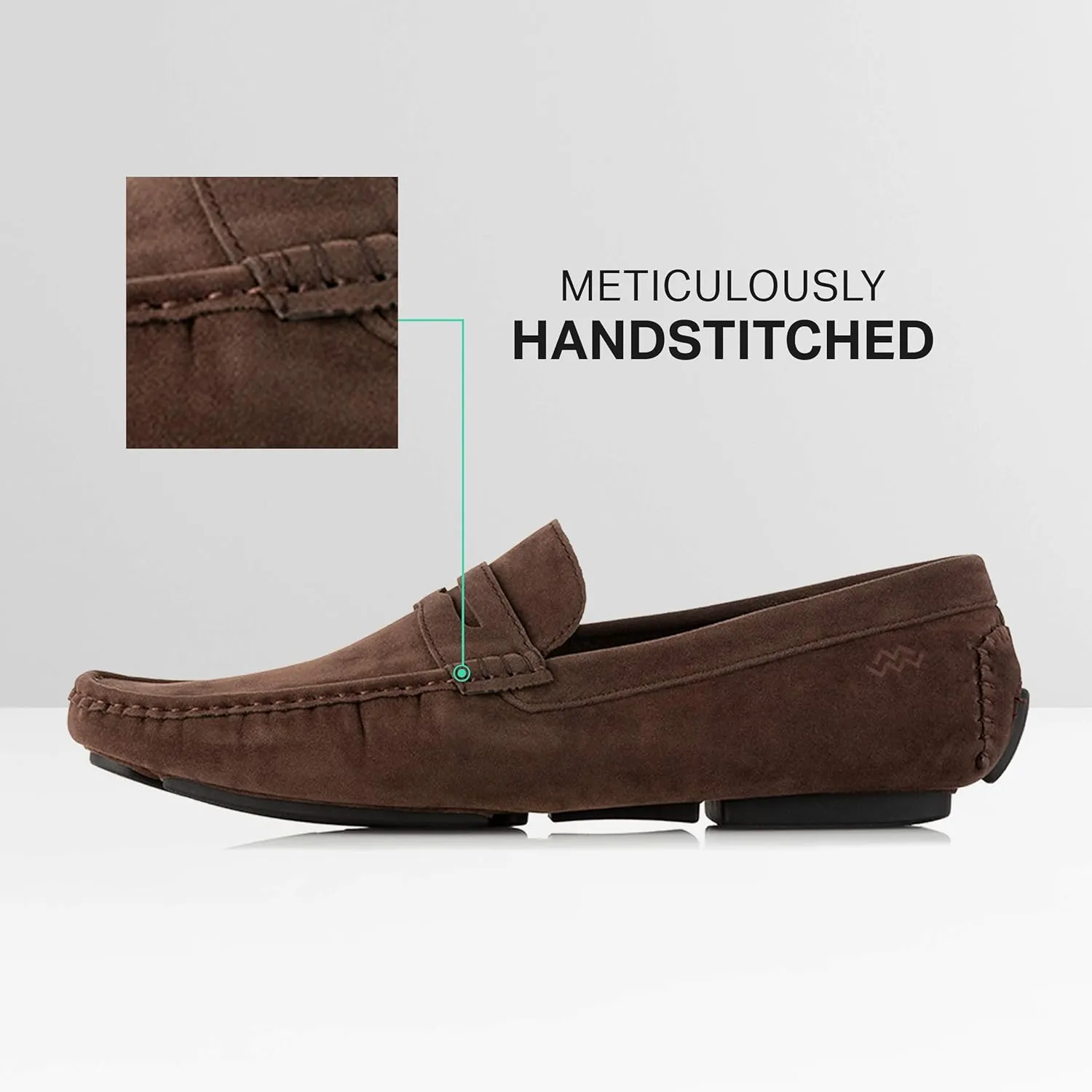 Mio Marino Mens Loafers and Slip On - Suede Casual Shoes for Men - Hand Stitched - Comfortable and Walking Friendly