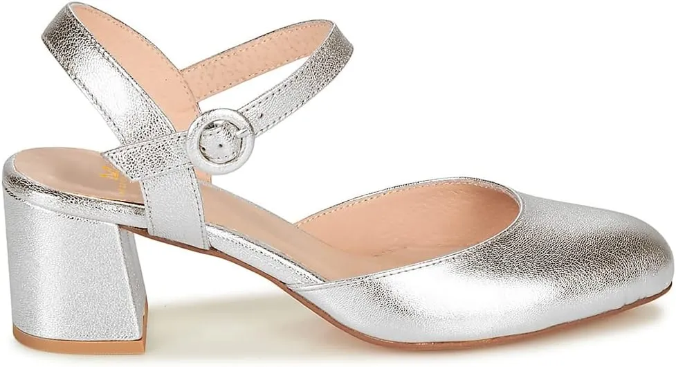 MOOMMO Women Slingback Low Chunky Heels Pumps Shoes Ankle Strap Closed Round Toe Dress Sandals Cutout Backless 2" Block Heel Dress Shoe Suede for Office Lady Wedding Party Comfortable Spring 4-11 M US