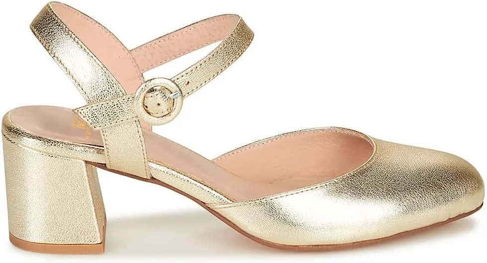 MOOMMO Women Slingback Low Chunky Heels Pumps Shoes Ankle Strap Closed Round Toe Dress Sandals Cutout Backless 2" Block Heel Dress Shoe Suede for Office Lady Wedding Party Comfortable Spring 4-11 M US