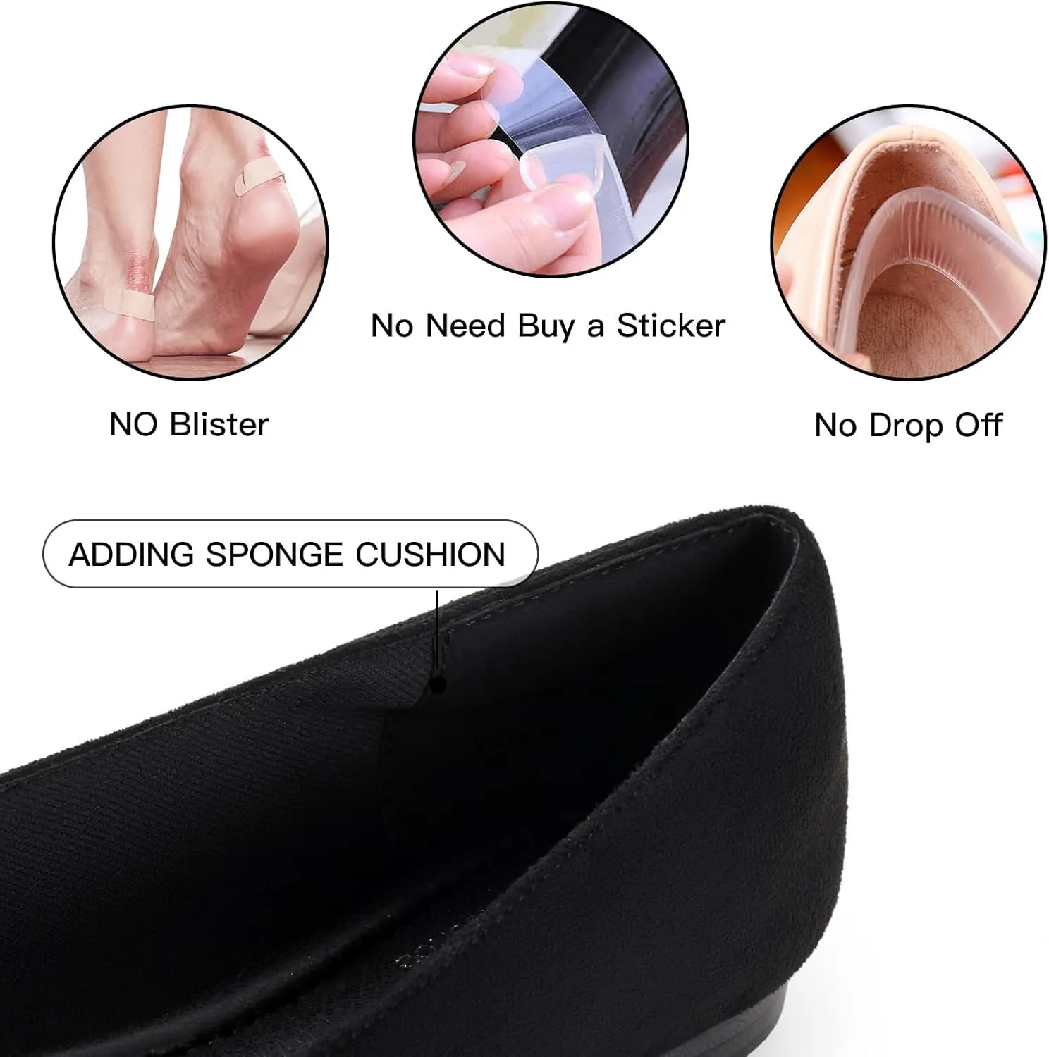 MUSSHOE Women’s Ballet Flat Shoes Comfortable Pointed Toe Slip on Black Shoes for Woman Classic Soft Shoes