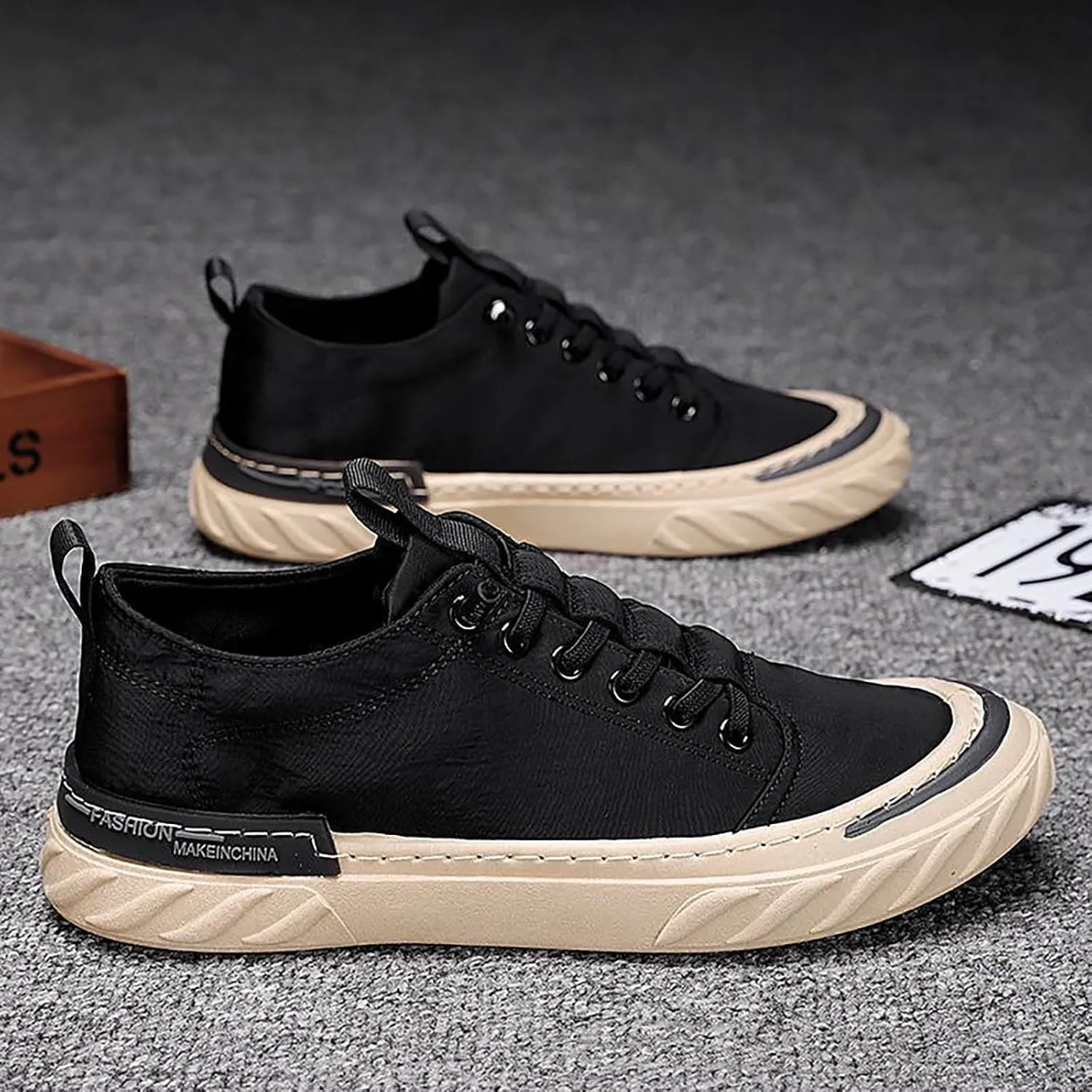 Non Slip Work Sport Shoes for Men Trendy Versatile Shoes Casual Versatile Canvas Shoes Arch Support Shoes
