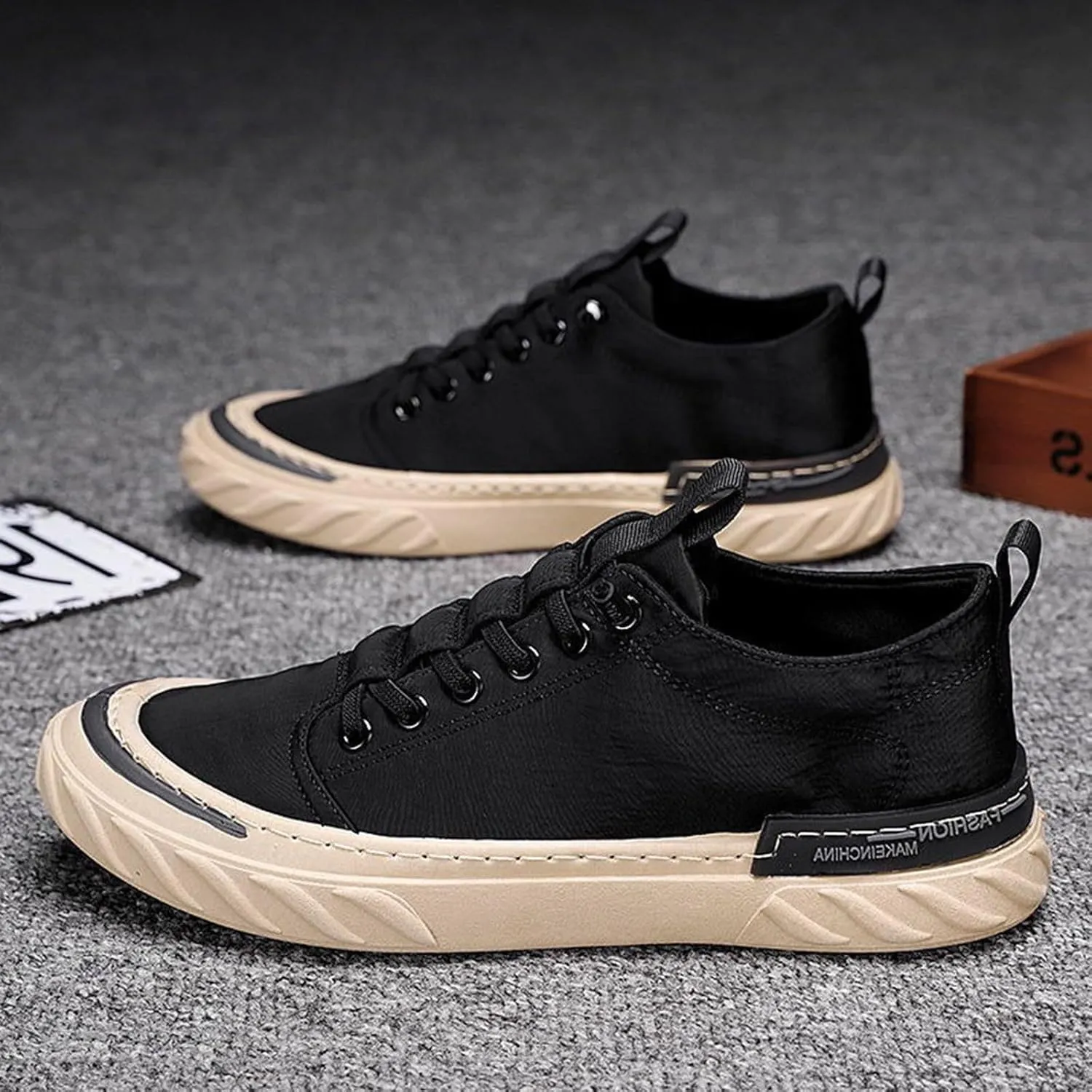 Non Slip Work Sport Shoes for Men Trendy Versatile Shoes Casual Versatile Canvas Shoes Arch Support Shoes