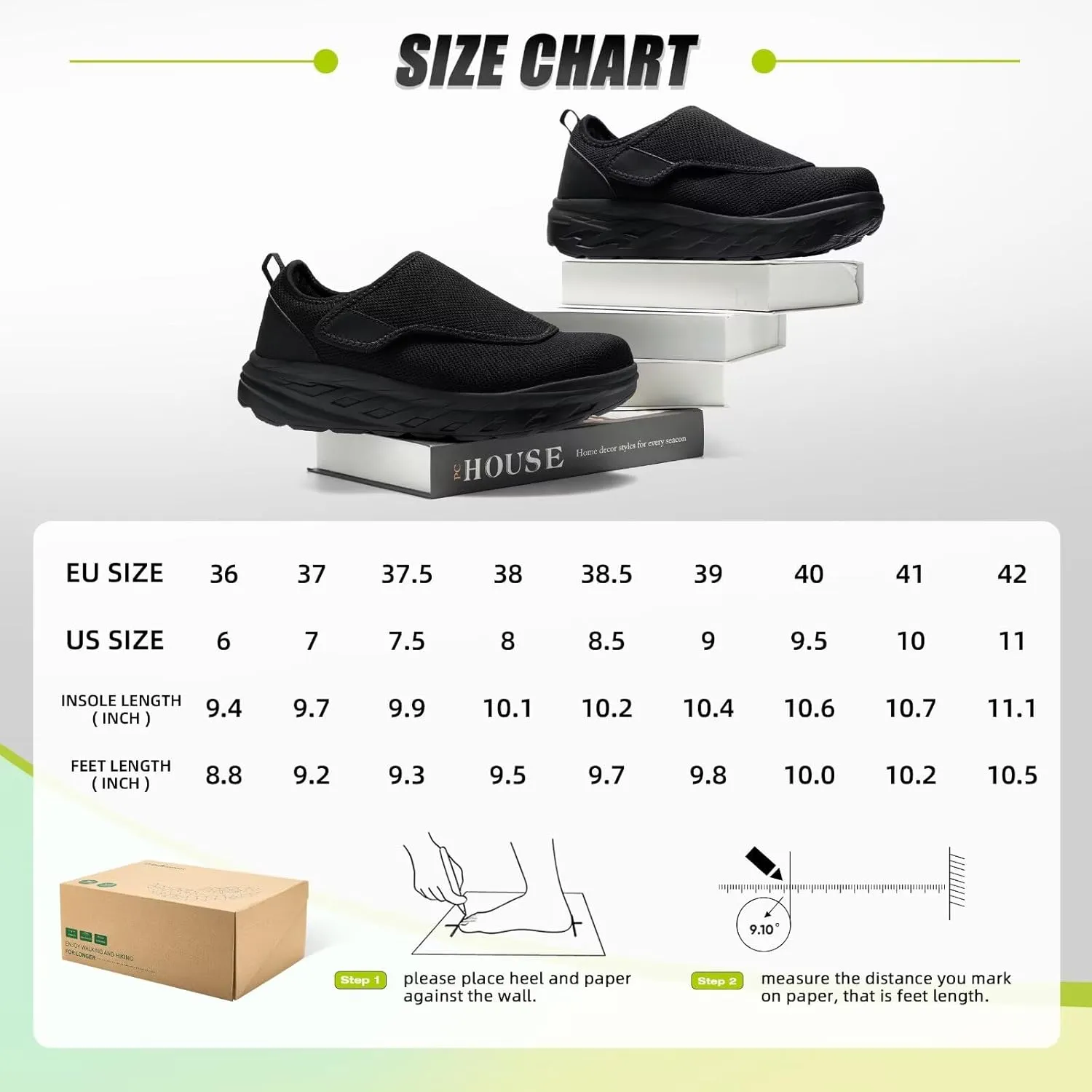 Orthopedic Diabetic Extra Wide Walking Shoes: Comfortable Casual Arch Support Plantar Fasciitis Slip On, Orthotics Hammer Toes Easy Top Wings House Loafers for Foot and Heel Pain Relief