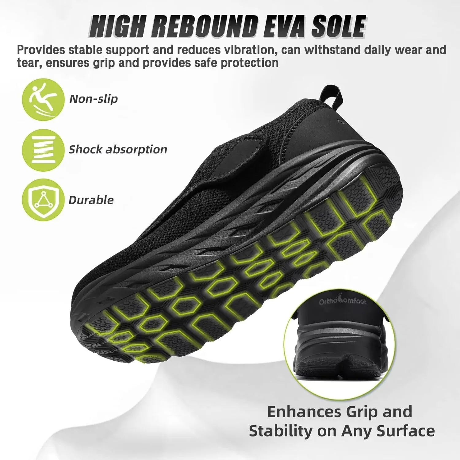 Orthopedic Diabetic Extra Wide Walking Shoes: Comfortable Casual Arch Support Plantar Fasciitis Slip On, Orthotics Hammer Toes Easy Top Wings House Loafers for Foot and Heel Pain Relief